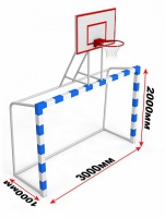 ворота минифутбольные/гандбольные с баскетбольным щитом