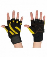 перчатки атлетические star fit su-121 черный-желтый